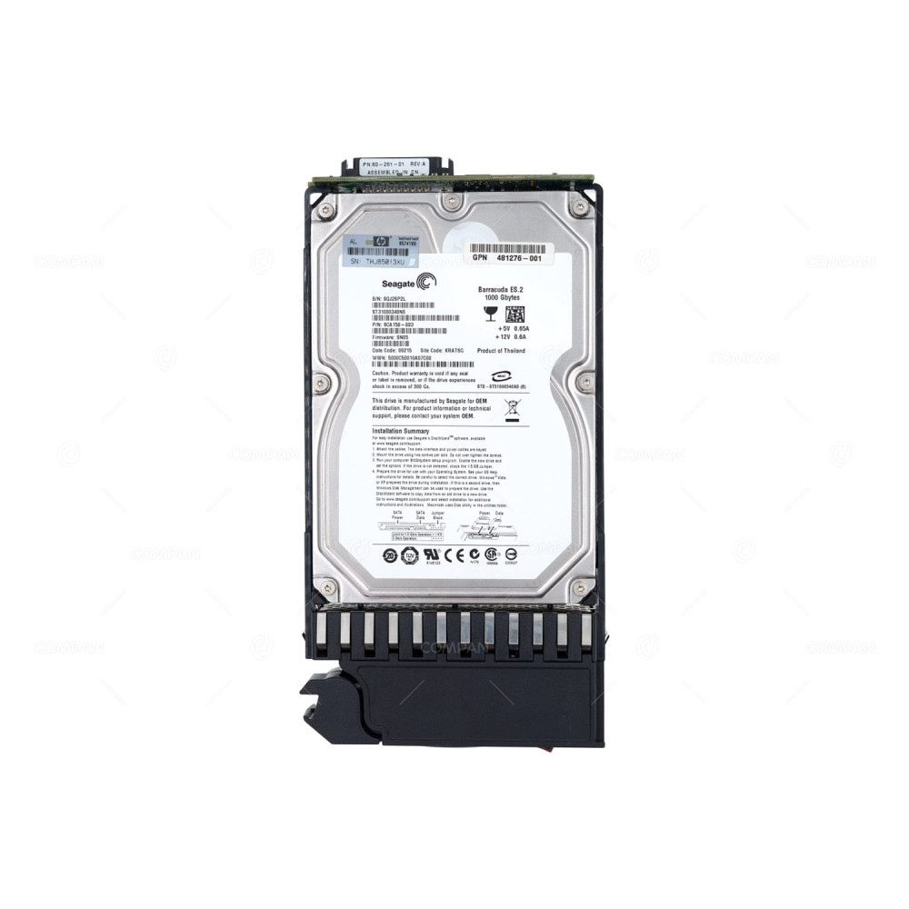 480942-001 HP 1TB 7.2K 3G DP SATA 3.5 LFF HOT-SWAP FOR MSA2000